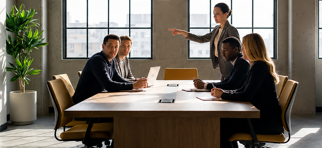 A group gathered around a conference table, as pictured in BOI’s analysis